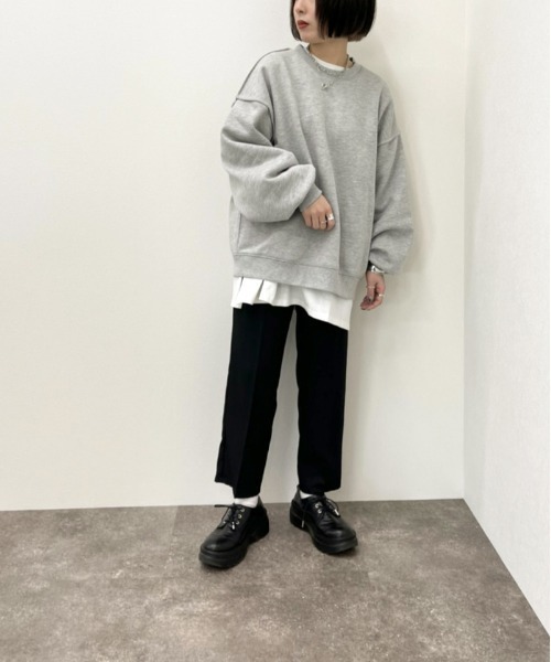 apres jour mignon(アプレジュールミニョン)の「切り替えデザインスウェット【ZOZOTOWN限定アイテム】(スウェット・レディース・杢グレー/オートミール/ダークブルー/ブラック・X-LARGE/フリー)」の18枚目の写真