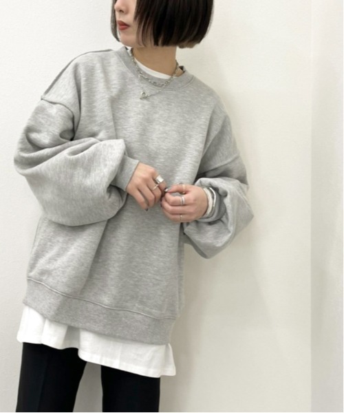 apres jour mignon(アプレジュールミニョン)の「切り替えデザインスウェット【ZOZOTOWN限定アイテム】(スウェット・レディース・杢グレー/オートミール/ダークブルー/ブラック・X-LARGE/フリー)」の15枚目の写真