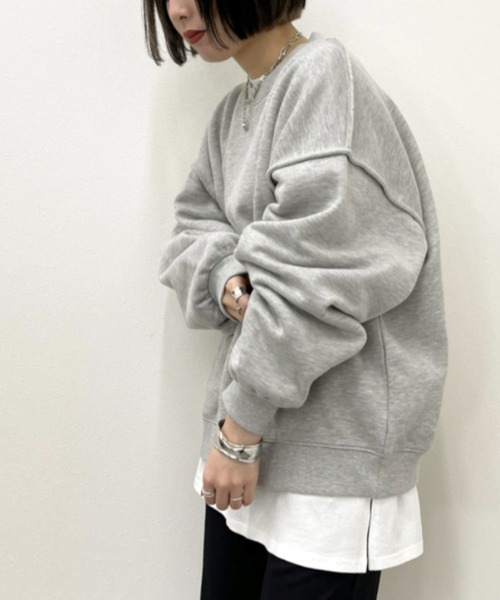 apres jour mignon(アプレジュールミニョン)の「切り替えデザインスウェット【ZOZOTOWN限定アイテム】(スウェット・レディース・杢グレー/オートミール/ダークブルー/ブラック・X-LARGE/フリー)」の16枚目の写真