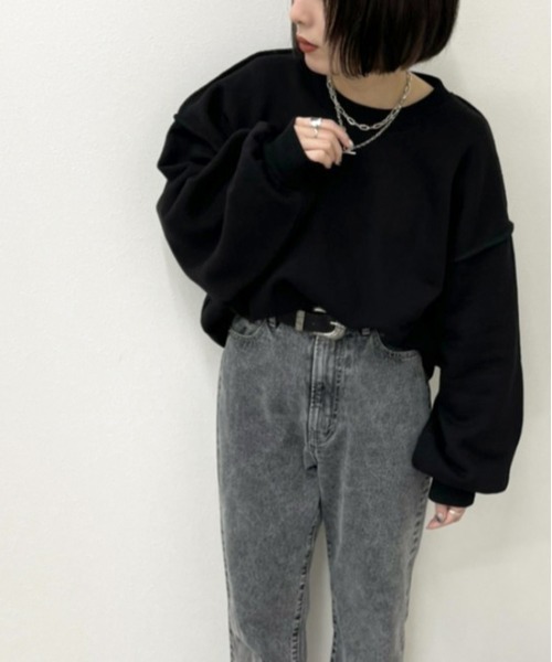 apres jour mignon(アプレジュールミニョン)の「切り替えデザインスウェット【ZOZOTOWN限定アイテム】(スウェット・レディース・杢グレー/オートミール/ダークブルー/ブラック・X-LARGE/フリー)」の8枚目の写真