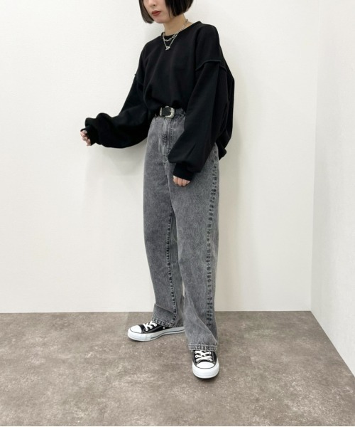 apres jour mignon(アプレジュールミニョン)の「切り替えデザインスウェット【ZOZOTOWN限定アイテム】(スウェット・レディース・杢グレー/オートミール/ダークブルー/ブラック・X-LARGE/フリー)」の12枚目の写真