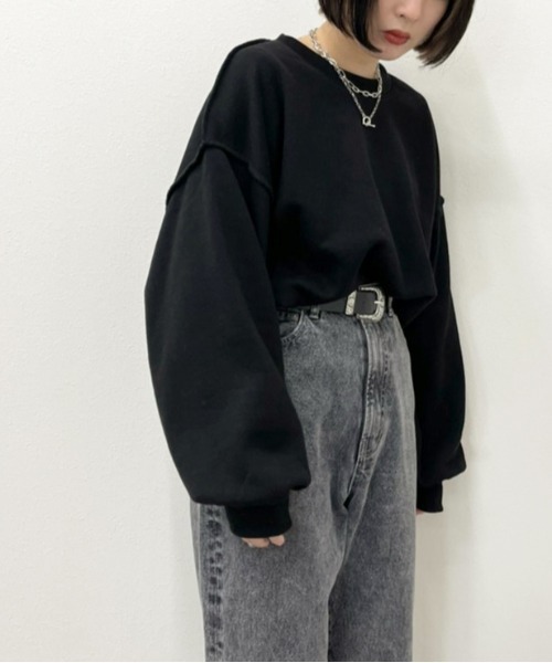 apres jour mignon(アプレジュールミニョン)の「切り替えデザインスウェット【ZOZOTOWN限定アイテム】(スウェット・レディース・杢グレー/オートミール/ダークブルー/ブラック・X-LARGE/フリー)」の9枚目の写真