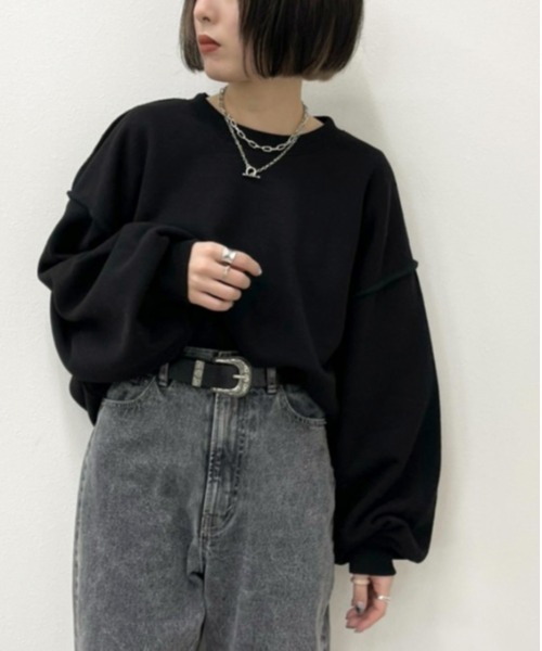 apres jour mignon(アプレジュールミニョン)の「切り替えデザインスウェット【ZOZOTOWN限定アイテム】(スウェット・レディース・杢グレー/オートミール/ダークブルー/ブラック・X-LARGE/フリー)」の5枚目の写真