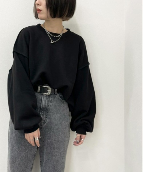 apres jour mignon(アプレジュールミニョン)の「切り替えデザインスウェット【ZOZOTOWN限定アイテム】(スウェット・レディース・杢グレー/オートミール/ダークブルー/ブラック・X-LARGE/フリー)」の7枚目の写真