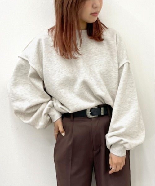 apres jour mignon(アプレジュールミニョン)の「切り替えデザインスウェット【ZOZOTOWN限定アイテム】(スウェット・レディース・杢グレー/オートミール/ダークブルー/ブラック・X-LARGE/フリー)」の22枚目の写真