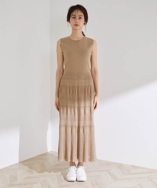 MADEMOISELLE ROPE'（マドモアゼル ロペ）の「【洗える】【WEB限定】ノースリワンピ＆カーディガン2点セット（カーディガン/ボレロ・レディース・サックスブルー/キャメル・38）」の12枚目の写真