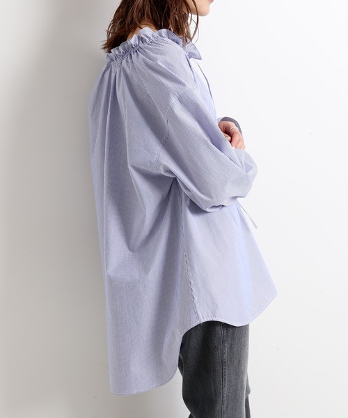 SLOBE IENA（スローブイエナ）の「タイプライターフリルカラーブラウス【手洗い可能】◆（シャツ/ブラウス・レディース・ホワイト/サックスブルー/イエロー・FREE）」の20枚目の写真