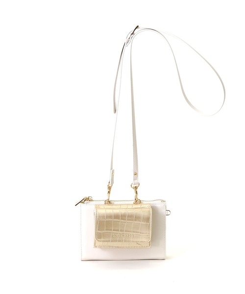 SMIR NASLI(サミールナスリ)の「2WAYお財布ショルダー(ショルダーバッグ・レディース・ホワイト/ブラック/グレイッシュベージュ/レッド/ゴールド・9)」の1枚目の写真