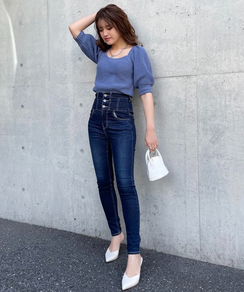 SPIRALGIRL（スパイラルガール）の「バックリボン袖ボリュームニット（ニット/セーター・レディース・ベージュ/ピンク/ブルー・FREE）」の13枚目の写真