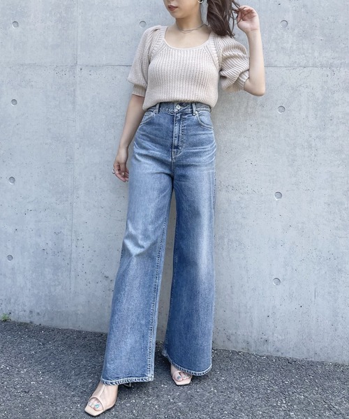 SPIRALGIRL（スパイラルガール）の「バックリボン袖ボリュームニット（ニット/セーター・レディース・ベージュ/ピンク/ブルー・FREE）」の5枚目の写真