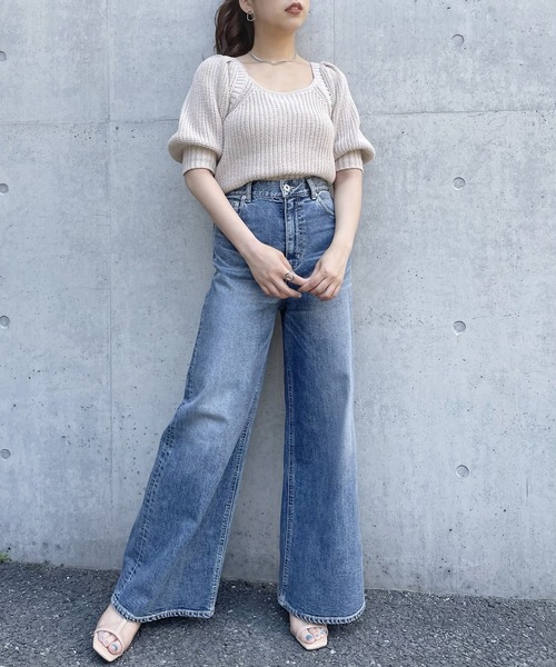 SPIRALGIRL（スパイラルガール）の「バックリボン袖ボリュームニット（ニット/セーター・レディース・ベージュ/ピンク/ブルー・FREE）」の6枚目の写真