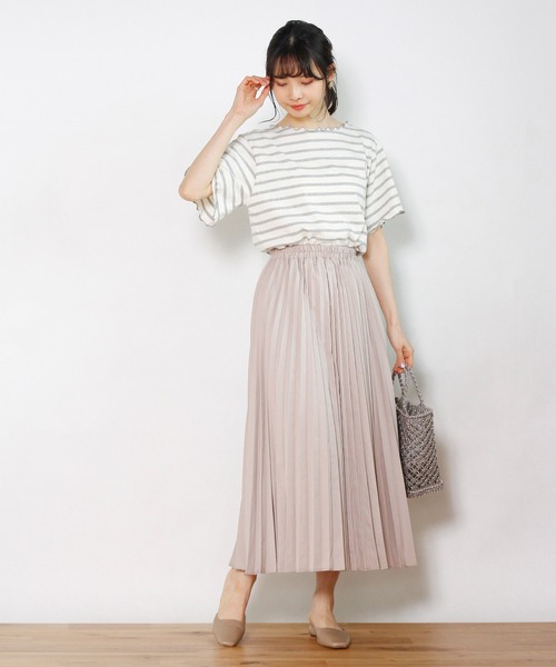 Crisp（クリスプ）の「ボーダーメロウTシャツ（Tシャツ/カットソー・レディース・グレー/カーキ・FREE）」の8枚目の写真