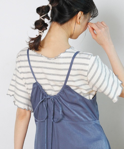 Crisp（クリスプ）の「ボーダーメロウTシャツ（Tシャツ/カットソー・レディース・グレー/カーキ・FREE）」の22枚目の写真