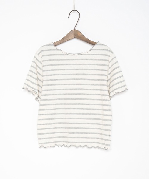 Crisp（クリスプ）の「ボーダーメロウTシャツ（Tシャツ/カットソー・レディース・グレー/カーキ・FREE）」の21枚目の写真