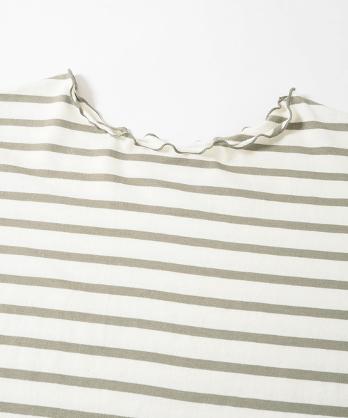 Crisp（クリスプ）の「ボーダーメロウTシャツ（Tシャツ/カットソー・レディース・グレー/カーキ・FREE）」の10枚目の写真
