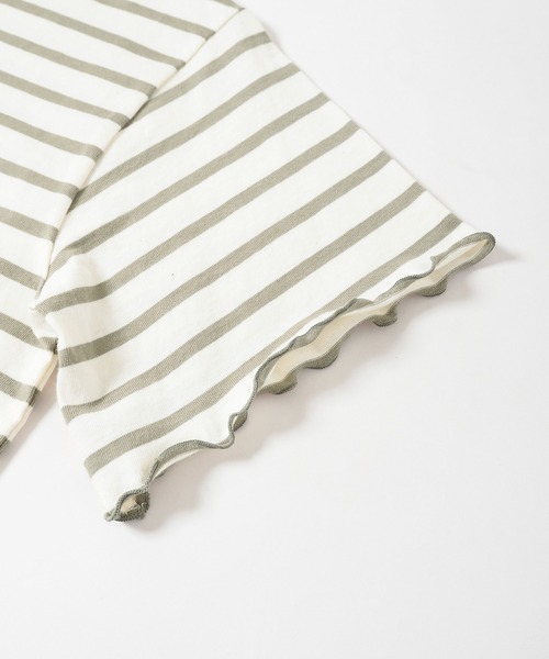 Crisp（クリスプ）の「ボーダーメロウTシャツ（Tシャツ/カットソー・レディース・グレー/カーキ・FREE）」の18枚目の写真