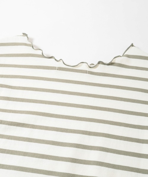 Crisp（クリスプ）の「ボーダーメロウTシャツ（Tシャツ/カットソー・レディース・グレー/カーキ・FREE）」の15枚目の写真