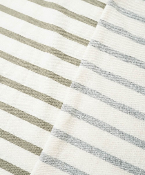 Crisp（クリスプ）の「ボーダーメロウTシャツ（Tシャツ/カットソー・レディース・グレー/カーキ・FREE）」の19枚目の写真