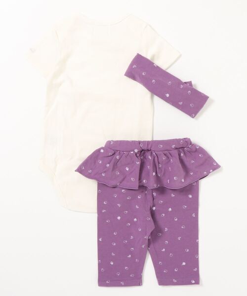 [ベビー]半袖ボディTシャツプチフルーツプリントスパッツヘアバンドセット（アンサンブル）｜hakka baby（ハッカベビー）