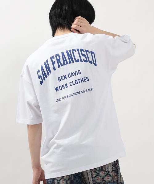 BEN DAVIS(ベンデイビス)の「【BENDAVIS/ベンデイビス】カレッジロゴ半袖 オーバーサイズTシャツ(Tシャツ/カットソー・メンズ・ブラック/ネイビー/ホワイト・M/L)」の8枚目の写真