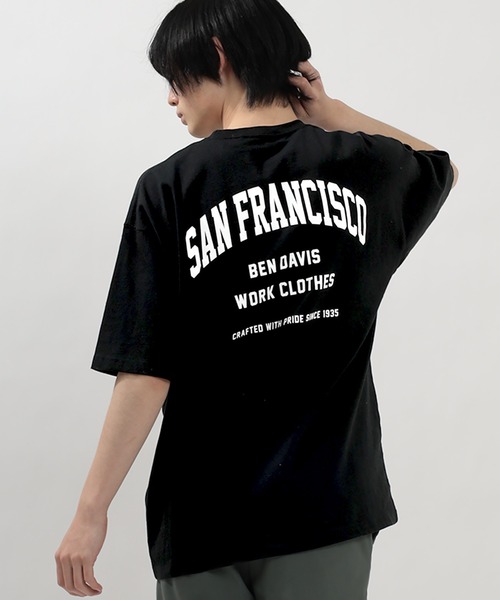 BEN DAVIS(ベンデイビス)の「【BENDAVIS/ベンデイビス】カレッジロゴ半袖 オーバーサイズTシャツ(Tシャツ/カットソー・メンズ・ブラック/ネイビー/ホワイト・M/L)」の5枚目の写真