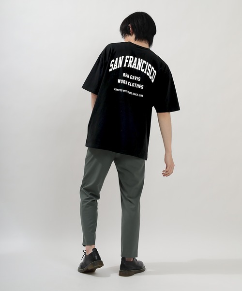 BEN DAVIS(ベンデイビス)の「【BENDAVIS/ベンデイビス】カレッジロゴ半袖 オーバーサイズTシャツ(Tシャツ/カットソー・メンズ・ブラック/ネイビー/ホワイト・M/L)」の6枚目の写真
