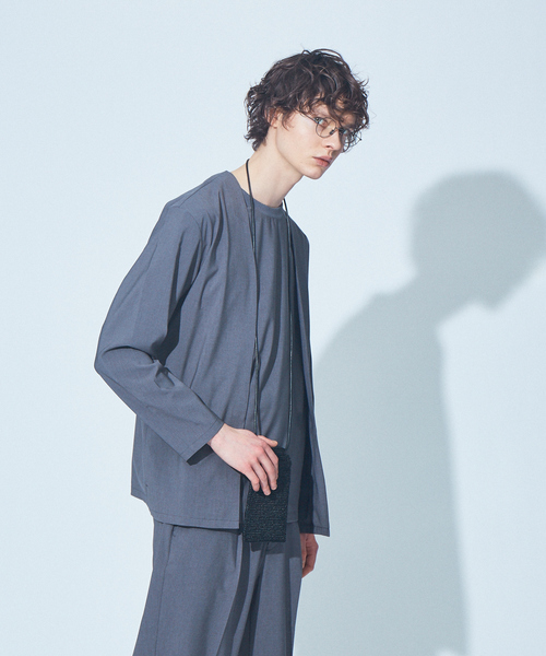 MYSELF ABAHOUSE（マイセルフアバハウス）の「【MYSELF ABAHOUSE】POLYTOROTEX ボタンレス カーディガン シャツ（カーディガン/ボレロ・メンズ・ベージュ/グレー/ライトブラウン/ブルー・46/48）」の2枚目の写真