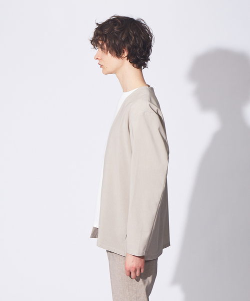 MYSELF ABAHOUSE（マイセルフアバハウス）の「【MYSELF ABAHOUSE】POLYTOROTEX ボタンレス カーディガン シャツ（カーディガン/ボレロ・メンズ・ベージュ/グレー/ライトブラウン/ブルー・46/48）」の10枚目の写真