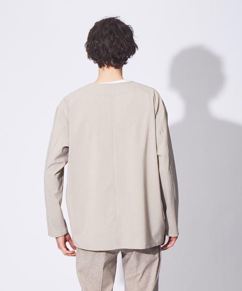 MYSELF ABAHOUSE（マイセルフアバハウス）の「【MYSELF ABAHOUSE】POLYTOROTEX ボタンレス カーディガン シャツ（カーディガン/ボレロ・メンズ・ベージュ/グレー/ライトブラウン/ブルー・46/48）」の16枚目の写真