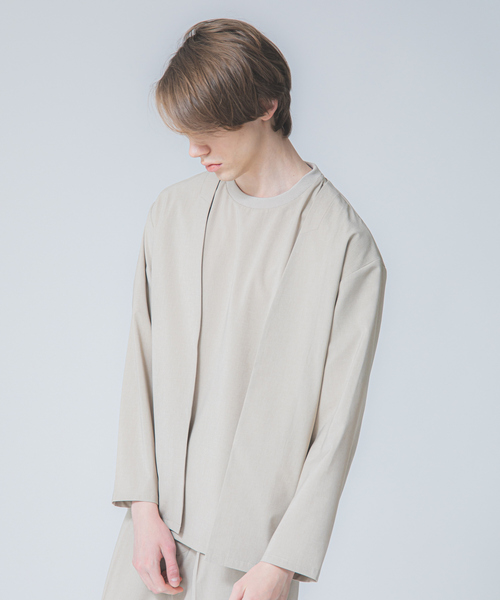 MYSELF ABAHOUSE（マイセルフアバハウス）の「【MYSELF ABAHOUSE】POLYTOROTEX ボタンレス カーディガン シャツ（カーディガン/ボレロ・メンズ・ベージュ/グレー/ライトブラウン/ブルー・46/48）」の20枚目の写真