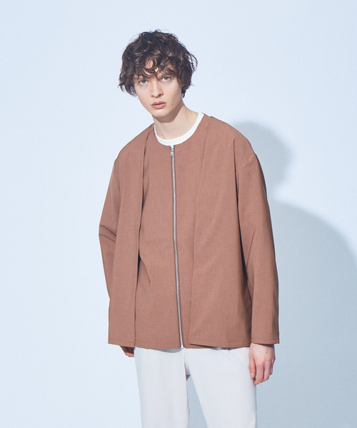 MYSELF ABAHOUSE（マイセルフアバハウス）の「【MYSELF ABAHOUSE】POLYTOROTEX ボタンレス カーディガン シャツ（カーディガン/ボレロ・メンズ・ベージュ/グレー/ライトブラウン/ブルー・46/48）」の22枚目の写真