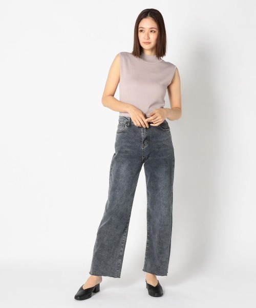 UNRELISH（アンレリッシュ）の「クールタッチノースリーブニット（ニット/セーター・レディース・ブラック/ホワイト/グレイッシュベージュ・MEDIUM）」の10枚目の写真