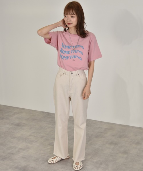 w closet（ダブルクローゼット）の「レトロロゴプリントTee（Tシャツ/カットソー・レディース・アイボリー/ブルー/ピンク系/レッド/パープル/グリーン・FREE）」の13枚目の写真