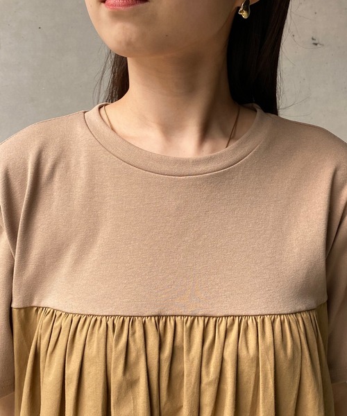 CAPRICIEUX LE'MAGE（カプリシューレマージュ）の「ドッキングティアードワンピース（ワンピース・レディース・ブラック/ベージュ/カーキ・FREE）」の10枚目の写真