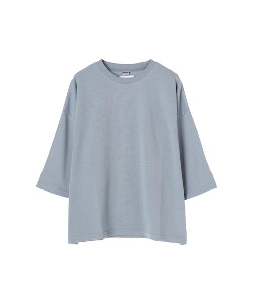 koe（コエ）の「ガーゼ裏毛クルーネック5分袖PO*（Tシャツ/カットソー・レディース・パープル/チャコールグレー/ブルー/グレイッシュベージュ・L/M）」の7枚目の写真