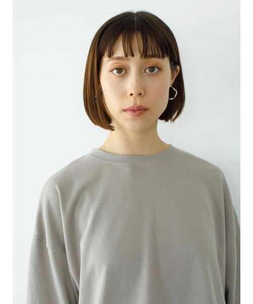 koe（コエ）の「ガーゼ裏毛クルーネック5分袖PO*（Tシャツ/カットソー・レディース・パープル/チャコールグレー/ブルー/グレイッシュベージュ・L/M）」の10枚目の写真