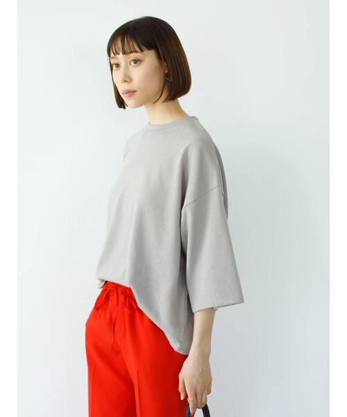 koe（コエ）の「ガーゼ裏毛クルーネック5分袖PO*（Tシャツ/カットソー・レディース・パープル/チャコールグレー/ブルー/グレイッシュベージュ・L/M）」の13枚目の写真