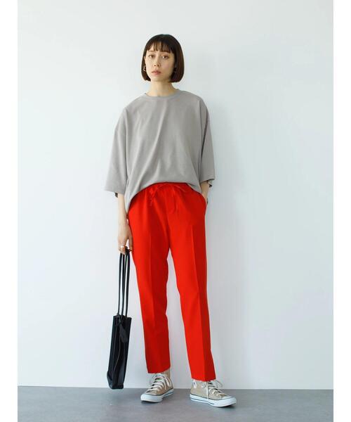 koe（コエ）の「ガーゼ裏毛クルーネック5分袖PO*（Tシャツ/カットソー・レディース・パープル/チャコールグレー/ブルー/グレイッシュベージュ・L/M）」の14枚目の写真