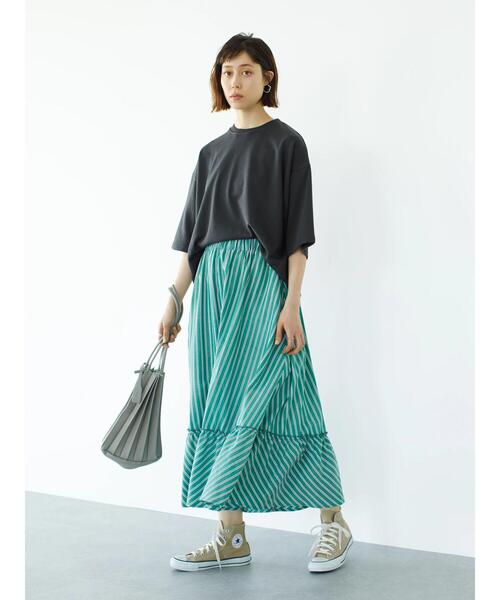 koe（コエ）の「ガーゼ裏毛クルーネック5分袖PO*（Tシャツ/カットソー・レディース・パープル/チャコールグレー/ブルー/グレイッシュベージュ・L/M）」の21枚目の写真