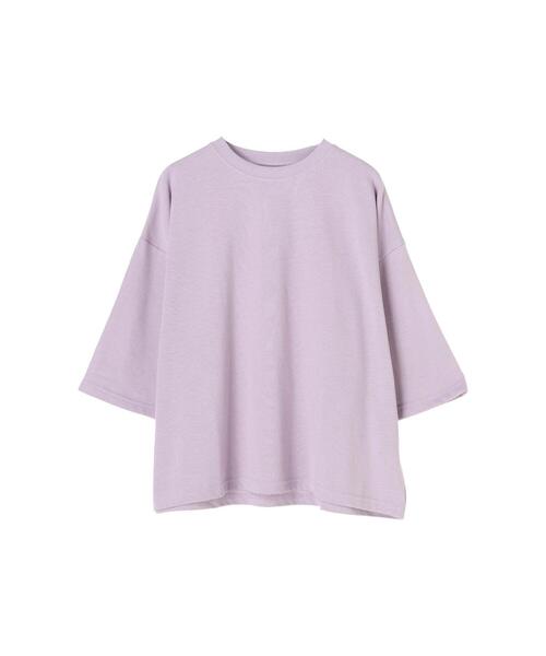 koe（コエ）の「ガーゼ裏毛クルーネック5分袖PO*（Tシャツ/カットソー・レディース・パープル/チャコールグレー/ブルー/グレイッシュベージュ・L/M）」の22枚目の写真