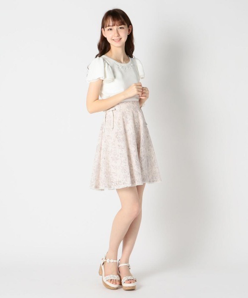 LODISPOTTO（ロディスポット）の「フルールレースフレアスカート（スカート・レディース・ホワイト/ベビーピンク・MEDIUM）」の9枚目の写真