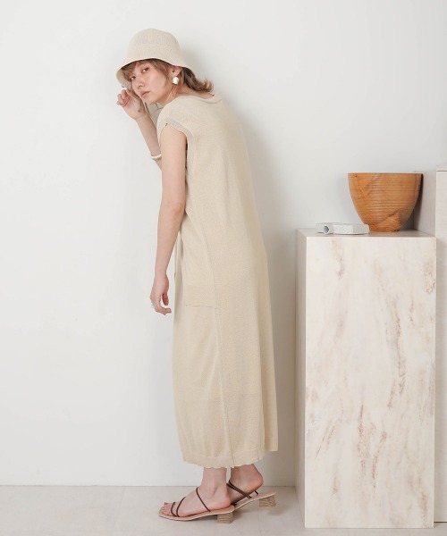 Bab（バブ）の「【WEB限定】レイヤードニットワンピース（ペチワンピース付き）（ワンピース・レディース・ベージュ/モカ/キャメル・FREE）」の16枚目の写真