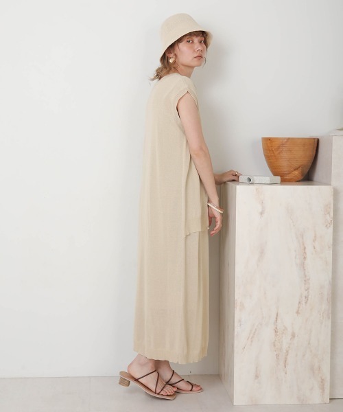 Bab（バブ）の「【WEB限定】レイヤードニットワンピース（ペチワンピース付き）（ワンピース・レディース・ベージュ/モカ/キャメル・FREE）」の8枚目の写真