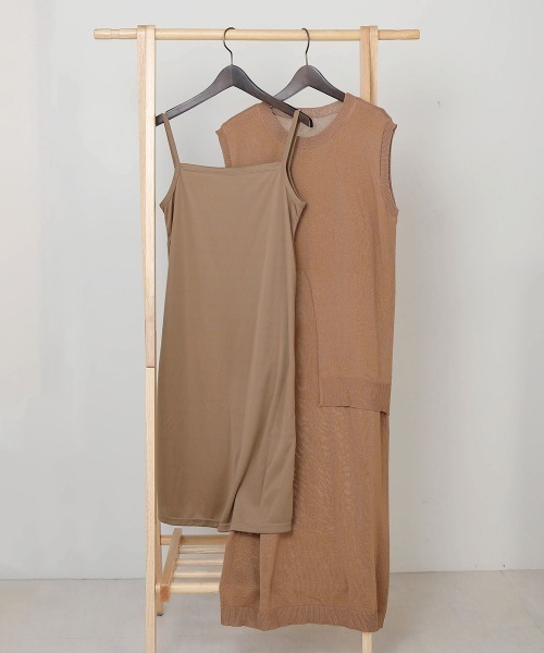 Bab（バブ）の「【WEB限定】レイヤードニットワンピース（ペチワンピース付き）（ワンピース・レディース・ベージュ/モカ/キャメル・FREE）」の10枚目の写真