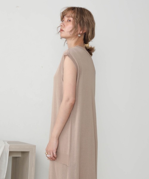 Bab（バブ）の「【WEB限定】レイヤードニットワンピース（ペチワンピース付き）（ワンピース・レディース・ベージュ/モカ/キャメル・FREE）」の7枚目の写真