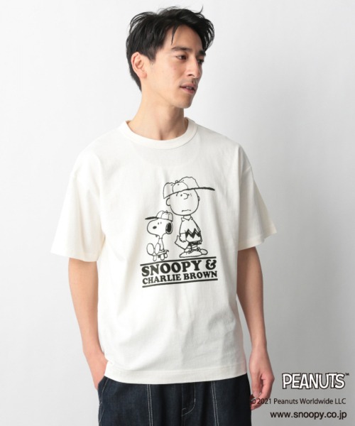 GLOBAL WORK（グローバルワーク）の「PEANUTSグラフィック Ｍen/944206（Tシャツ/カットソー・メンズ・ホワイト/チャコールグレー/グレー/ベビーピンク/グリーン系その他3・X-LARGE/MEDIUM/LARGE）」の2枚目の写真