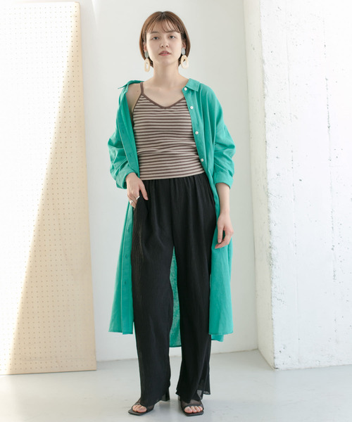 KBF(ケイビーエフ)の「UNEUNEイージーパンツ(その他パンツ・レディース・ブラック/ベージュ/ブルー・ONE)」の2枚目の写真