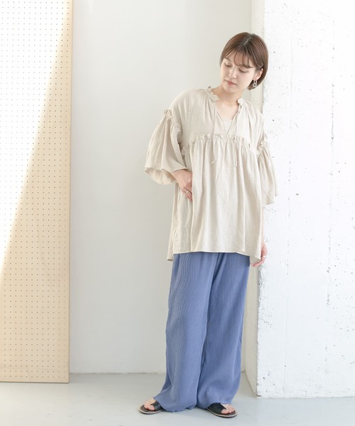 KBF(ケイビーエフ)の「UNEUNEイージーパンツ(その他パンツ・レディース・ブラック/ベージュ/ブルー・ONE)」の7枚目の写真