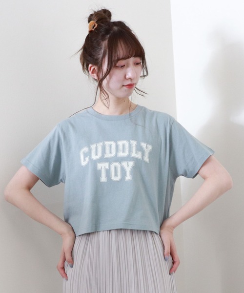 archives(アルシーヴ)の「カレッジプリントTシャツ(Tシャツ/カットソー・レディース・チャコールグレー/オフホワイト/ブルー・MEDIUM)」の3枚目の写真