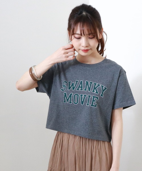 archives(アルシーヴ)の「カレッジプリントTシャツ(Tシャツ/カットソー・レディース・チャコールグレー/オフホワイト/ブルー・MEDIUM)」の8枚目の写真